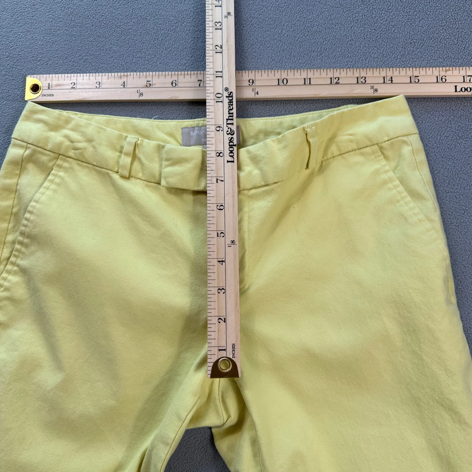Banana Republic Chino Pants 4 Hampton Fit Women's Yellow Cotton Spandex Work - Image 4