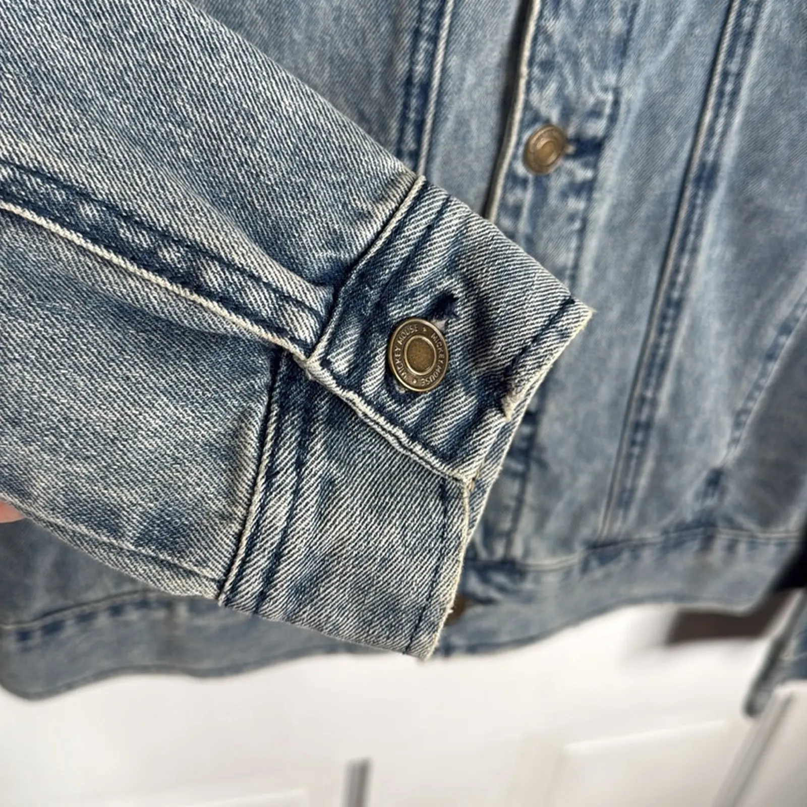 Disney Store Mickey Mouse Denim Blue Jean Leader of the Club Jacket W1559 Sz XS - Image 5