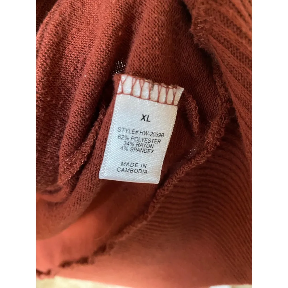 Zenana Outfitters Button Front Cardigan Rust Brown Polished Parisian Scandi XL - Image 6