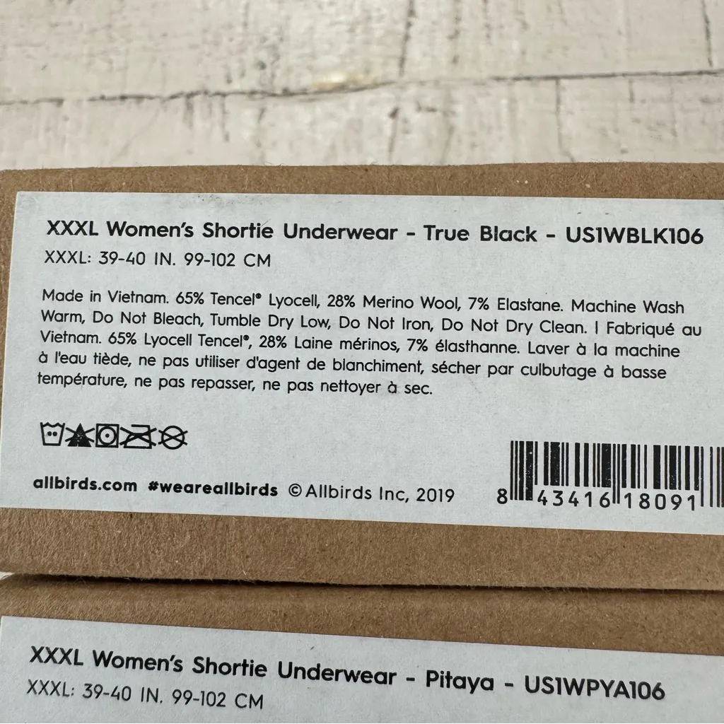 Allbirds Trino Shortie NEW size XXXL Lot of 2 Pairs Pitaya True Black Wool Blend - Image 7