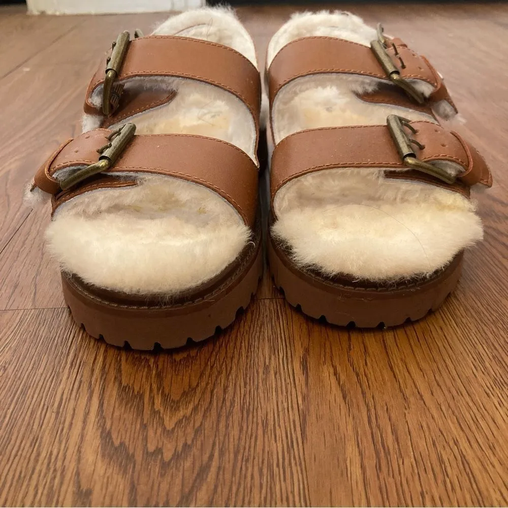 MADEWELL Madelyn Genuine Shearling Lined Sandal Size 9 - Image 4