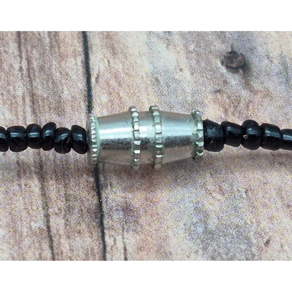 Black Glass Crystal Jewelry Set Choker Necklace Wide Bracelet Goth Witchy Formal - Image 10