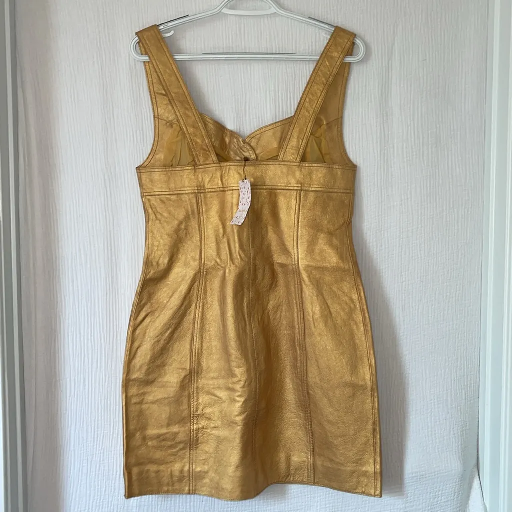 Free People Goldie‎ Cow Leather Mini Dress 8 - Image 4