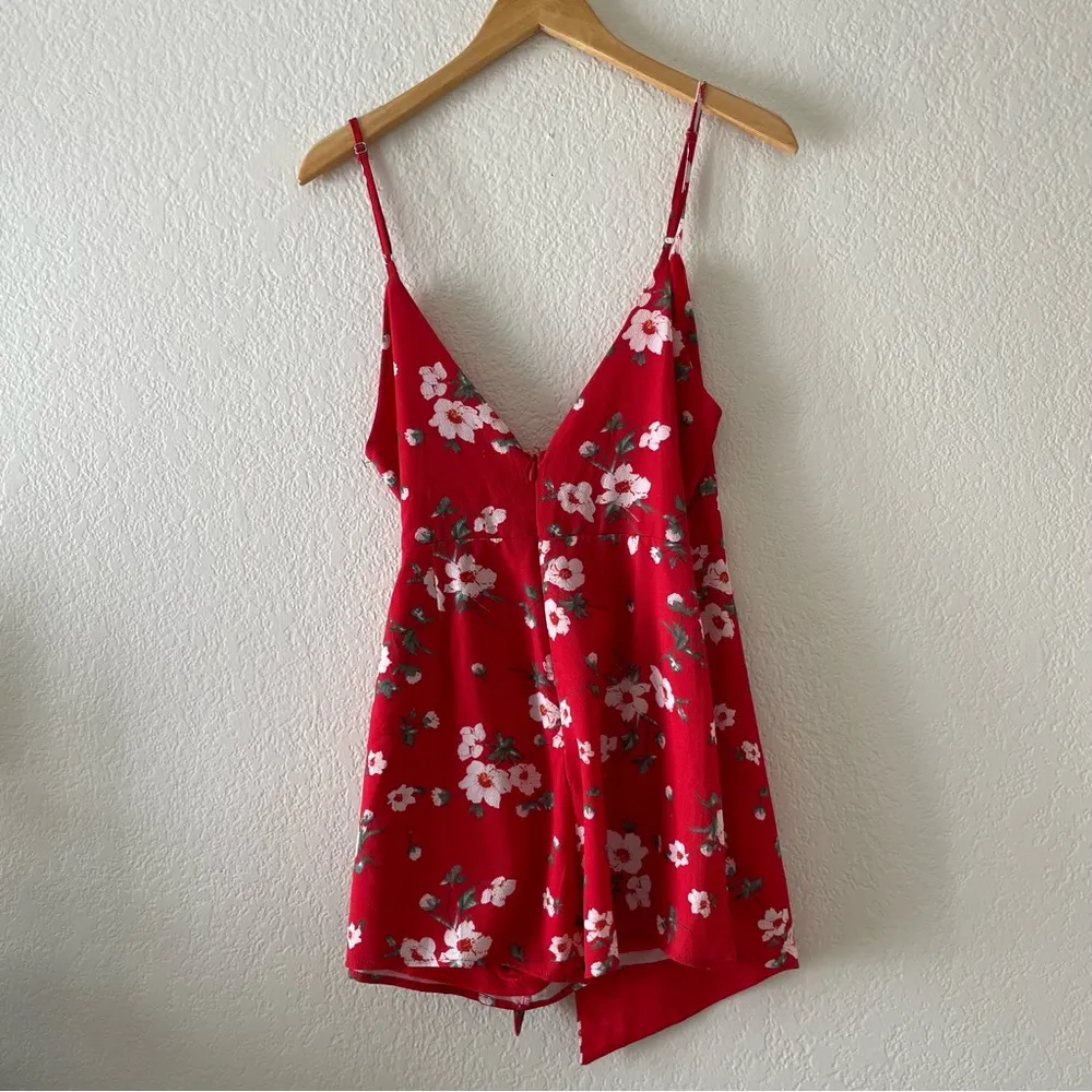 *L’atiste Amy Red Floral Faux Wrap Romper - Image 48