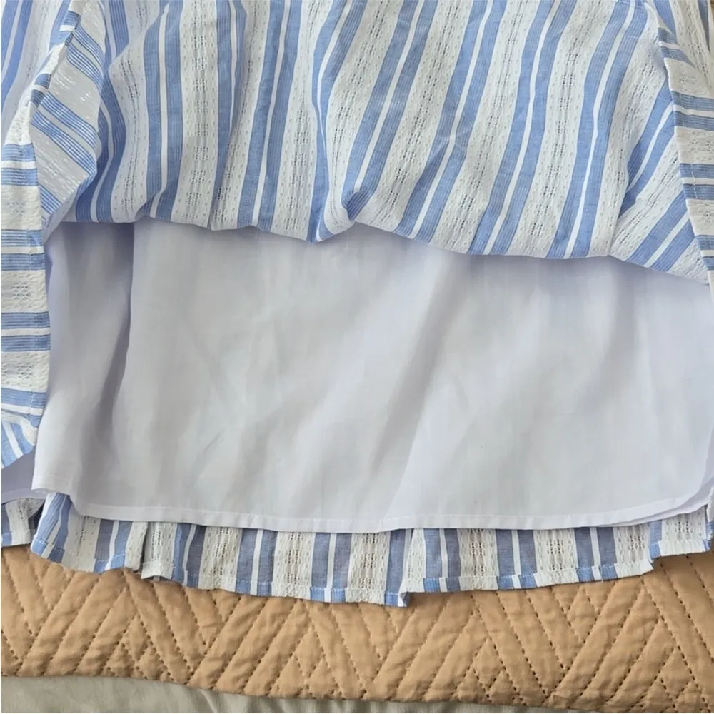 Romeo + Juliet Couture off the shoulder striped mini dress blue white medium - Image 6