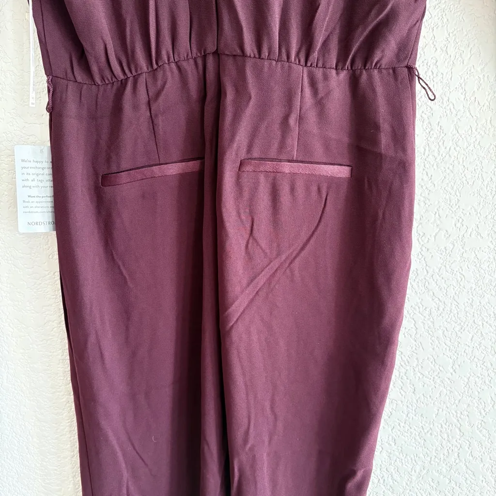 Eliza‎ J Purple Long Sleeve Jumpsuit with V Neck and Relaxed Fit READ - Image 9