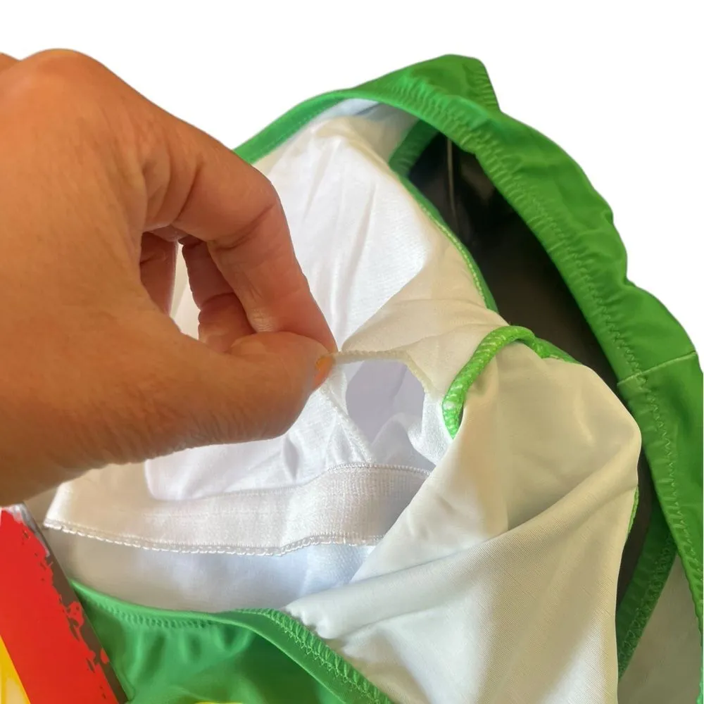 Jamaican Flag One Piece Bathing Suit Swim Suit With Pads Womens Size 17/18 NWT Green - Image 4