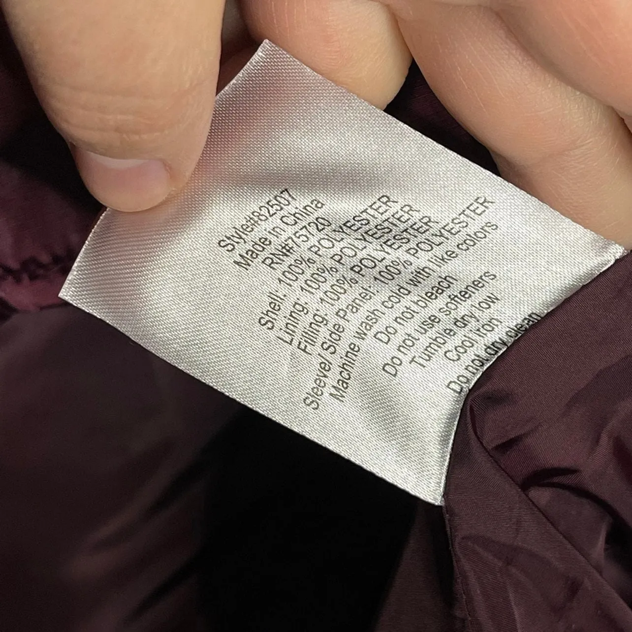 BKE Sport Woman's Shiny Metallic Plum Zip Up Hooded Jacket Size XL - Image 5