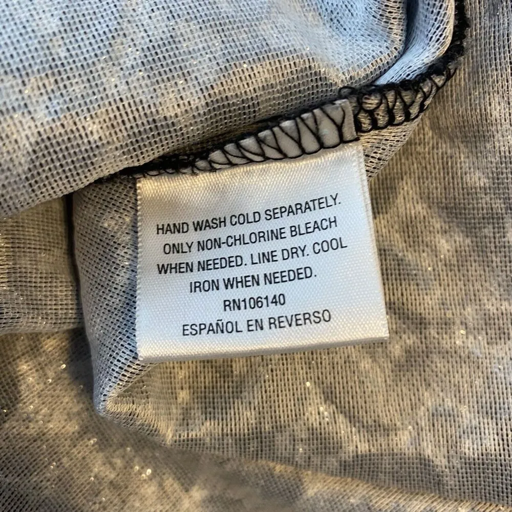 Bar III Black Metallic Shine Lace V neck Sleeveless Bodycon Dress Size Small - Image 8