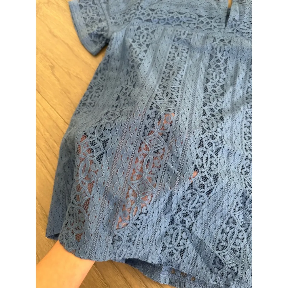 Loft Blue Lace Top Light Blue XS - Image 5
