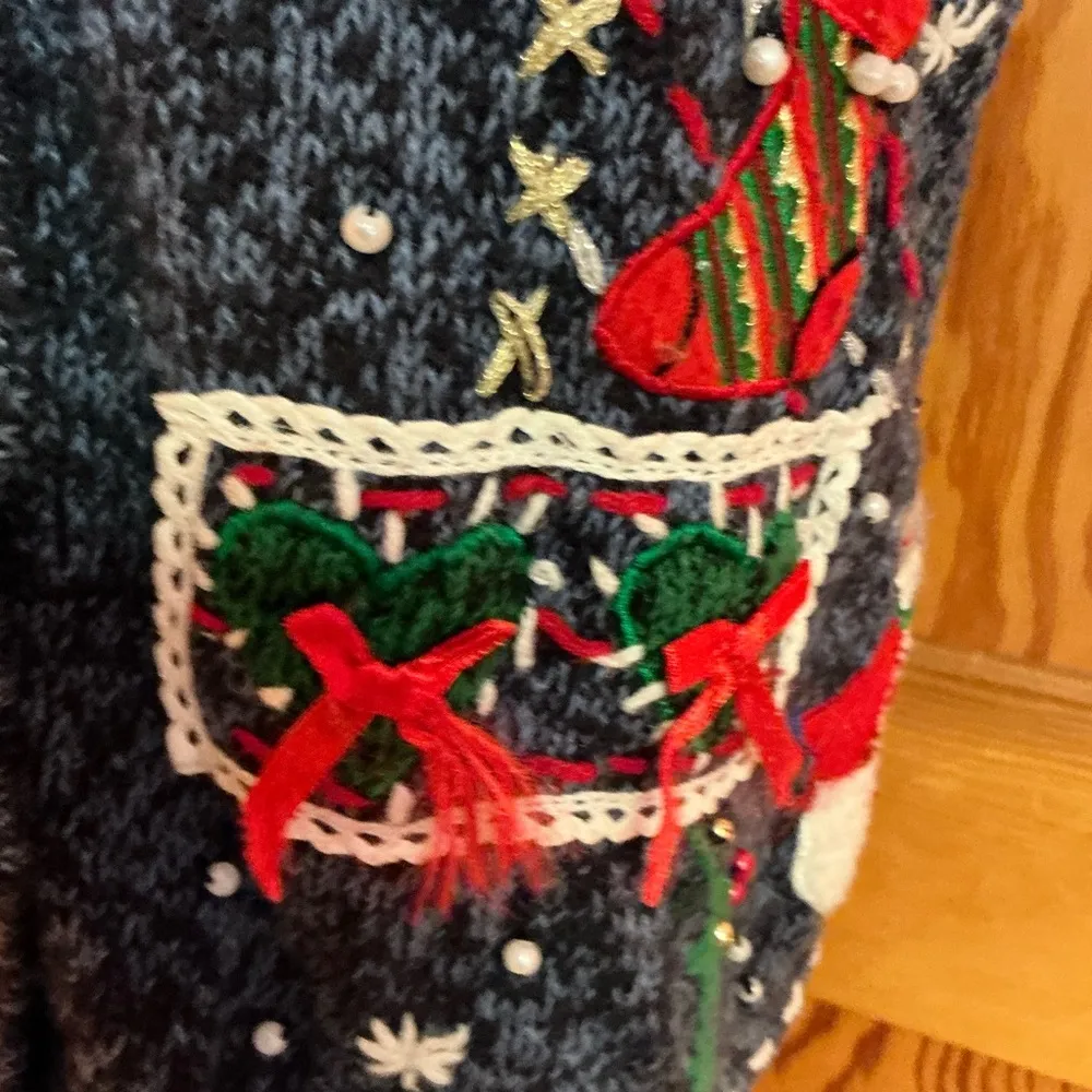 Vintage Y2K Christmas Sweater Vest Size M - Image 5
