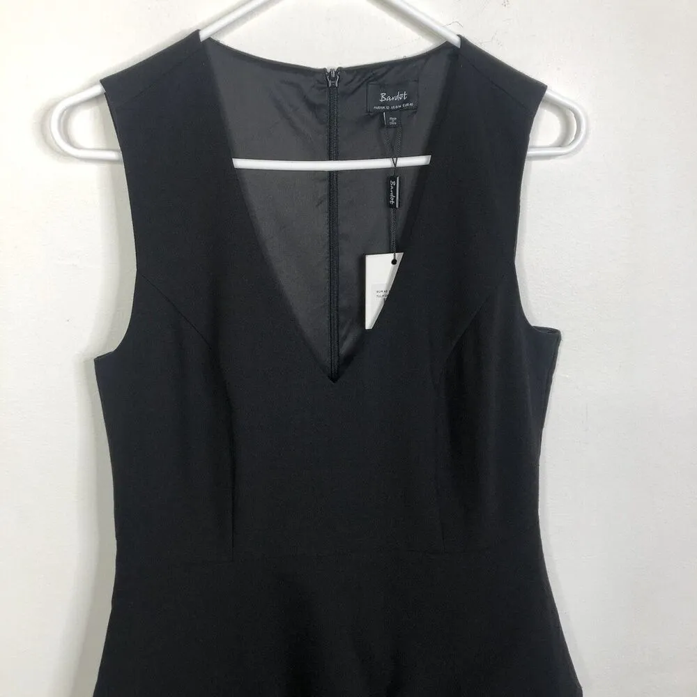 NEW Bardot Tulip Hem Sleeveless V-Neck Black Ruffle Dress Women's Size 8/M - Image 4