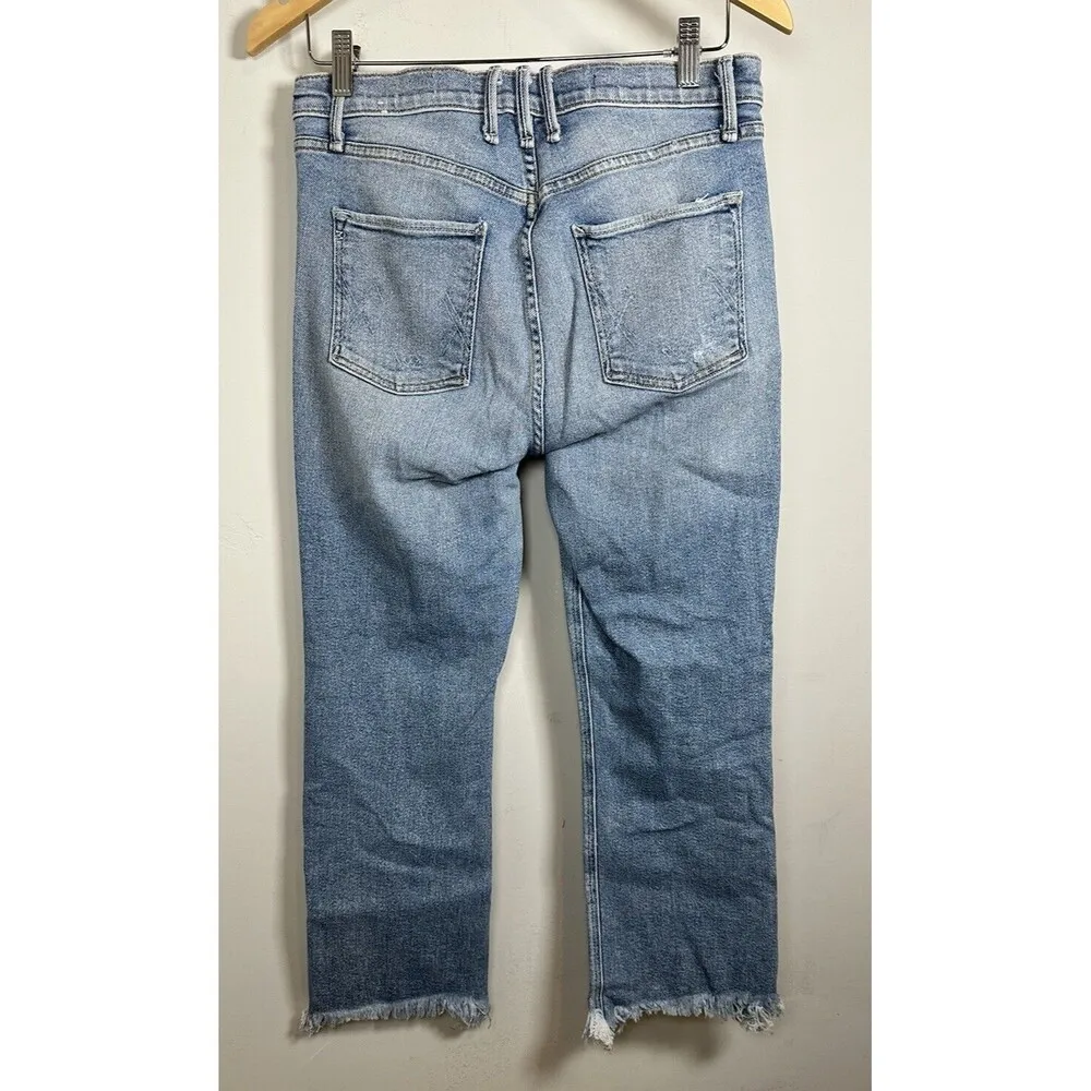 Anthropologie McGuire Gainsborough Bootcut Raw Hem Light Wash Denim Jeans Sz 29 Blue - Image 6