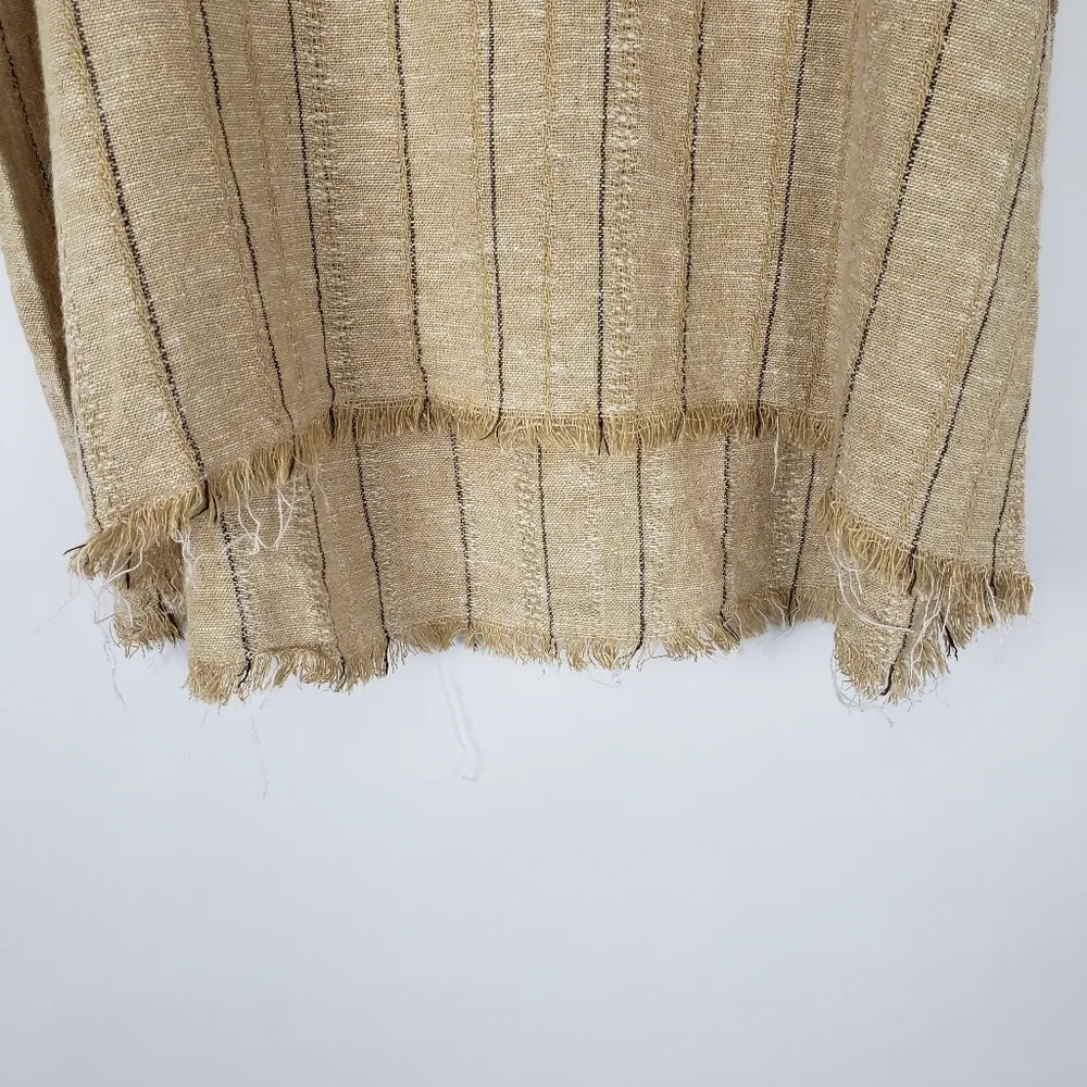 DREW Anthropologie Linen Natural Burlap Tank Top - Image 3