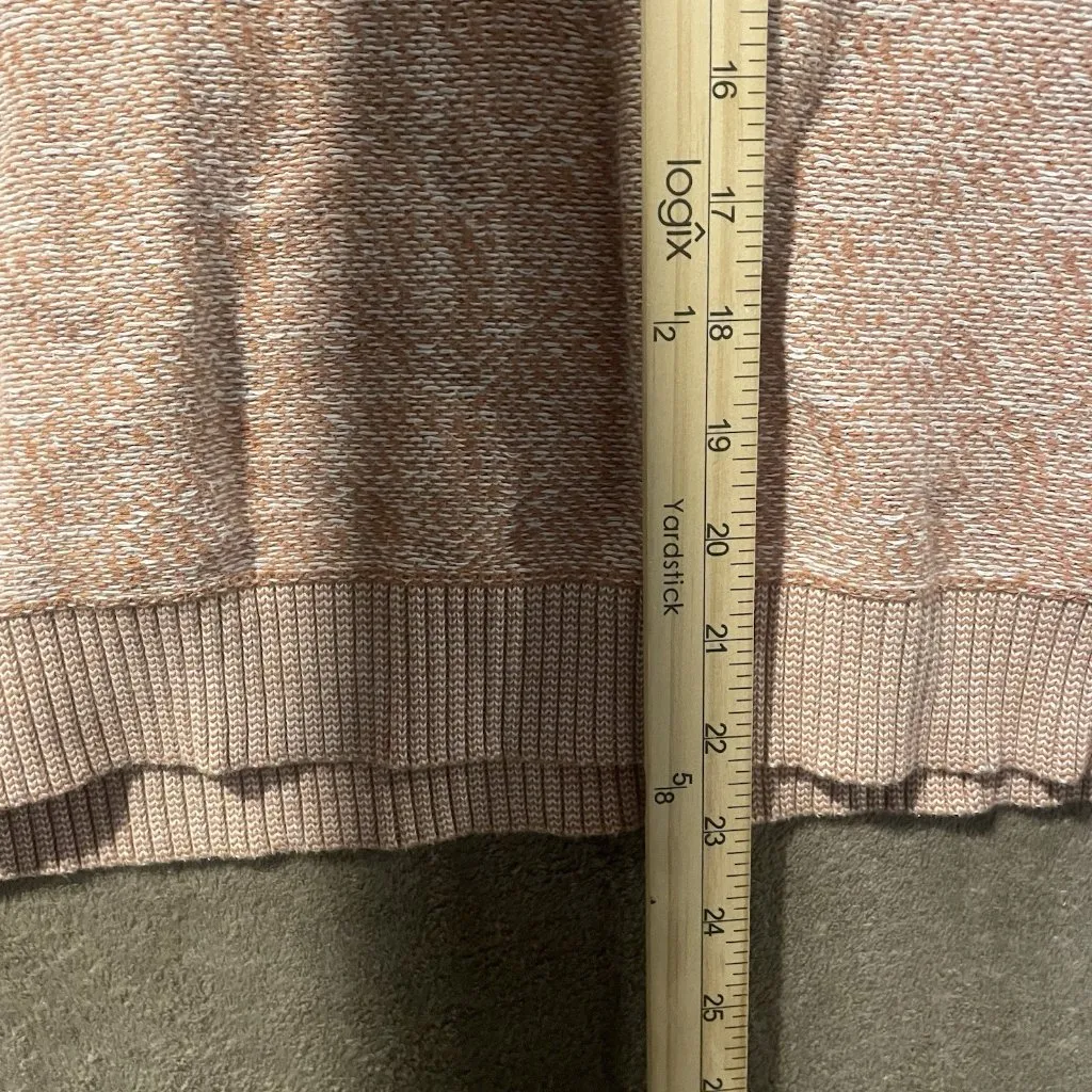 UNIQLO U Premium Shirt Womens Medium Orange Knit Sweater Crewneck Cotton Comfort - Image 6