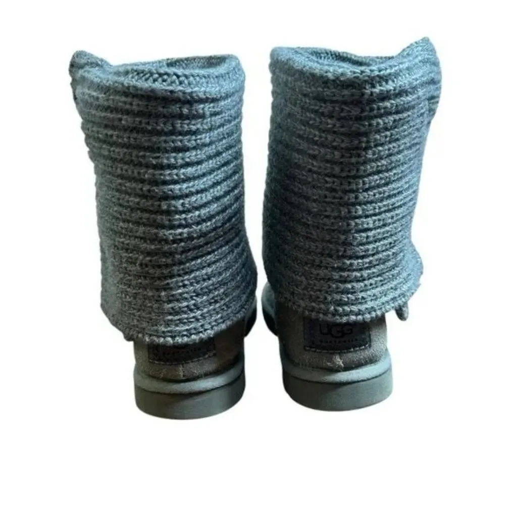 UGG Classic Cardy Knit Boots Gray Women’s Size 6 - Image 2