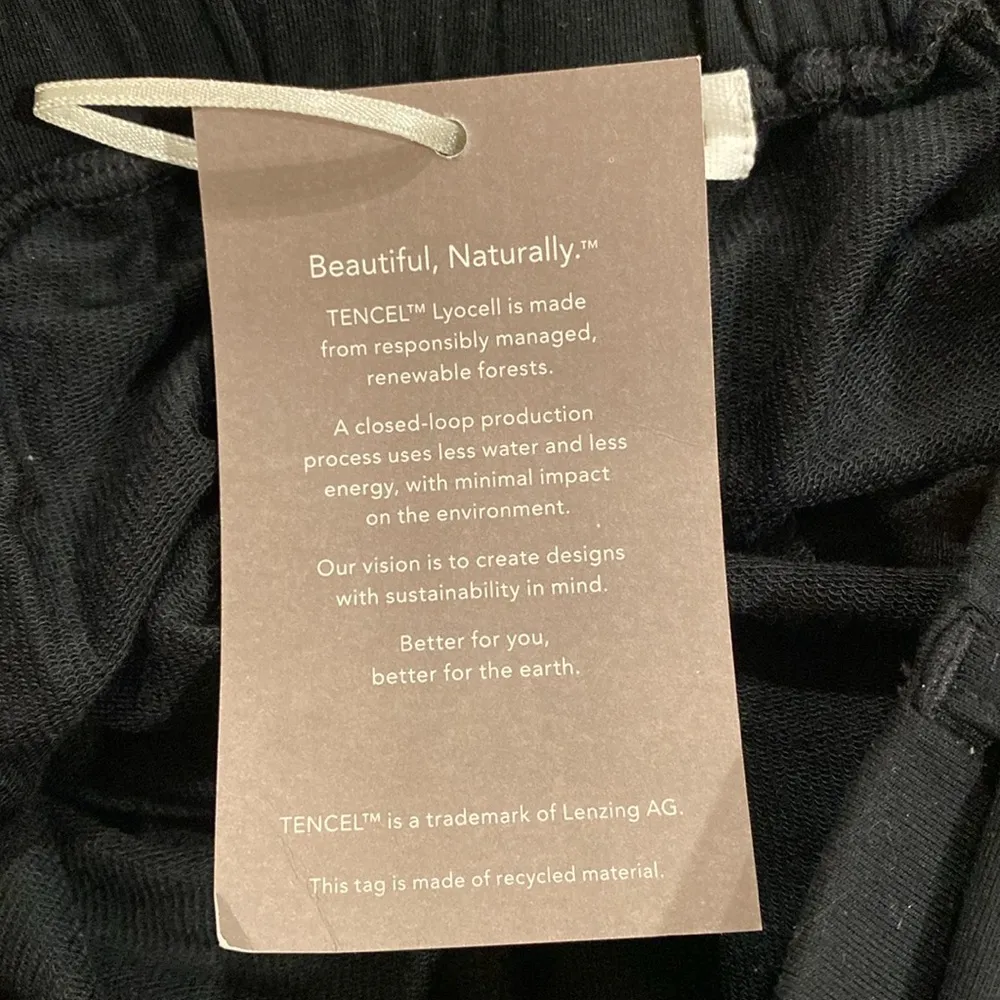 Garnet Hill NWT Pants tencel lyocell Easy Everyday Trouser Black elastic waist - Image 8