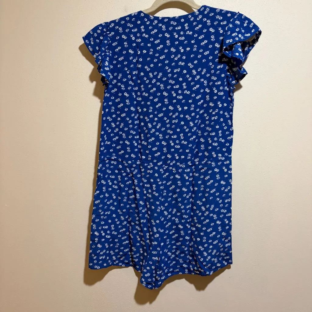 Rails Chloe Romper Cobalt Floating Daisies Flutter Sleeve - Image 10