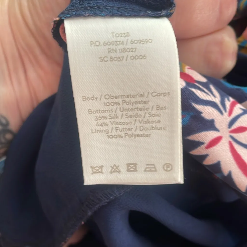 Boden Belgrave Jumpsuit Silk Navy Flourish Scatter Blue Size 6 - Image 17