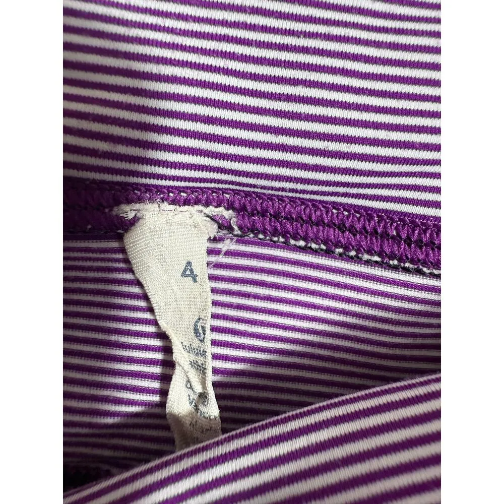 Lululemon Sculpt Biker Shorts Black Purple Stripe Waistband Size 4 - Image 3