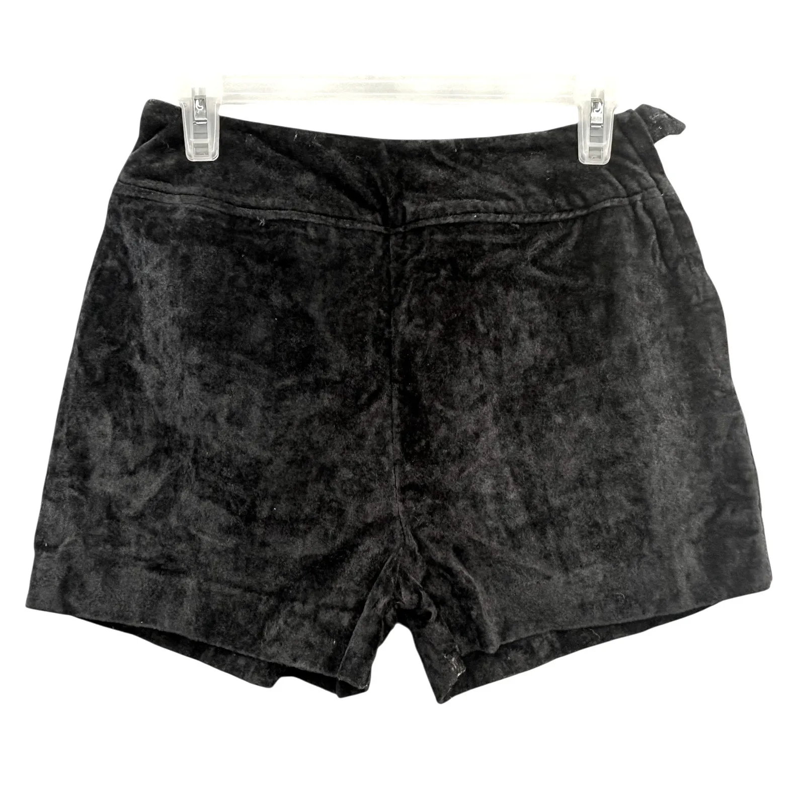 Vintage 60s Women's WPL Black Velvet High Waisted Shorts Style 56022 Size 14 - Image 2