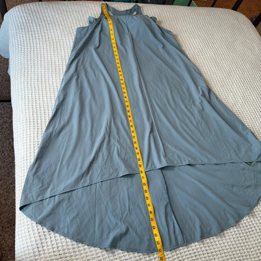 NWT Halara Breezefull Backless Racerback Midi Tank Dress Womens XL Stone Blue - Image 9