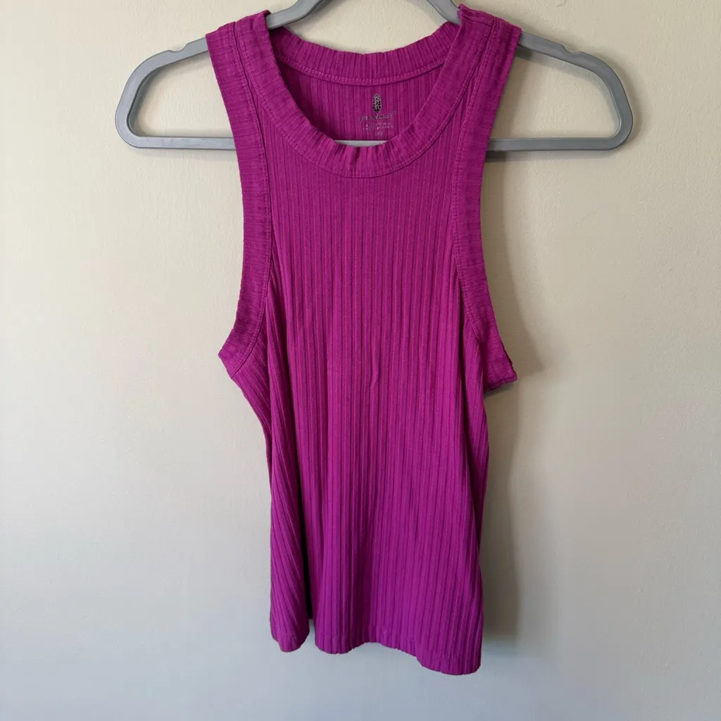 Free People Movement Blissed Out Tank Pink Cactus Flower Athleisure Size Medium - Image 3