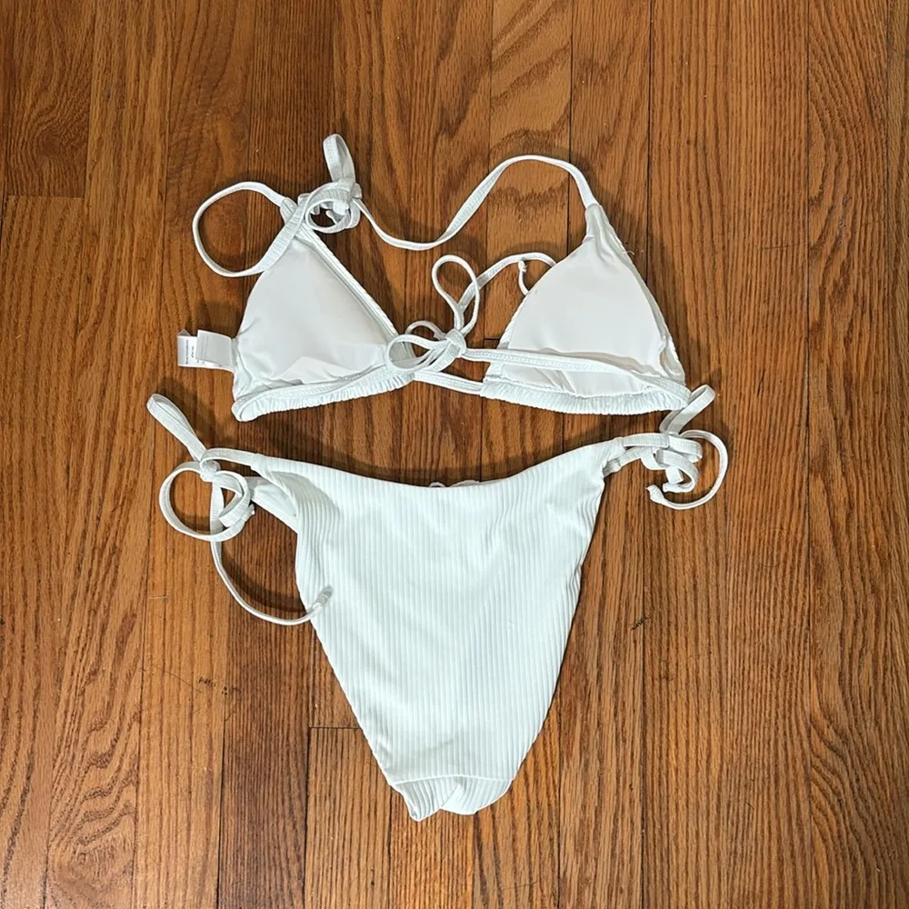 Andie‎ String Bikini Set Ribbed White size S NWT/NWOT Classic Minimalist - Image 8