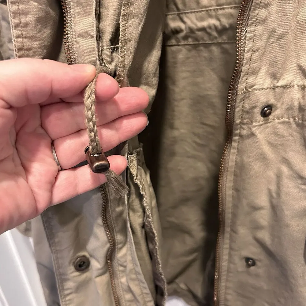 Rue 21 Jacket Juniors XL Khaki‎ Brown With Hood Cotton Long Sleeve Pockets Tan Size undefined - Image 11