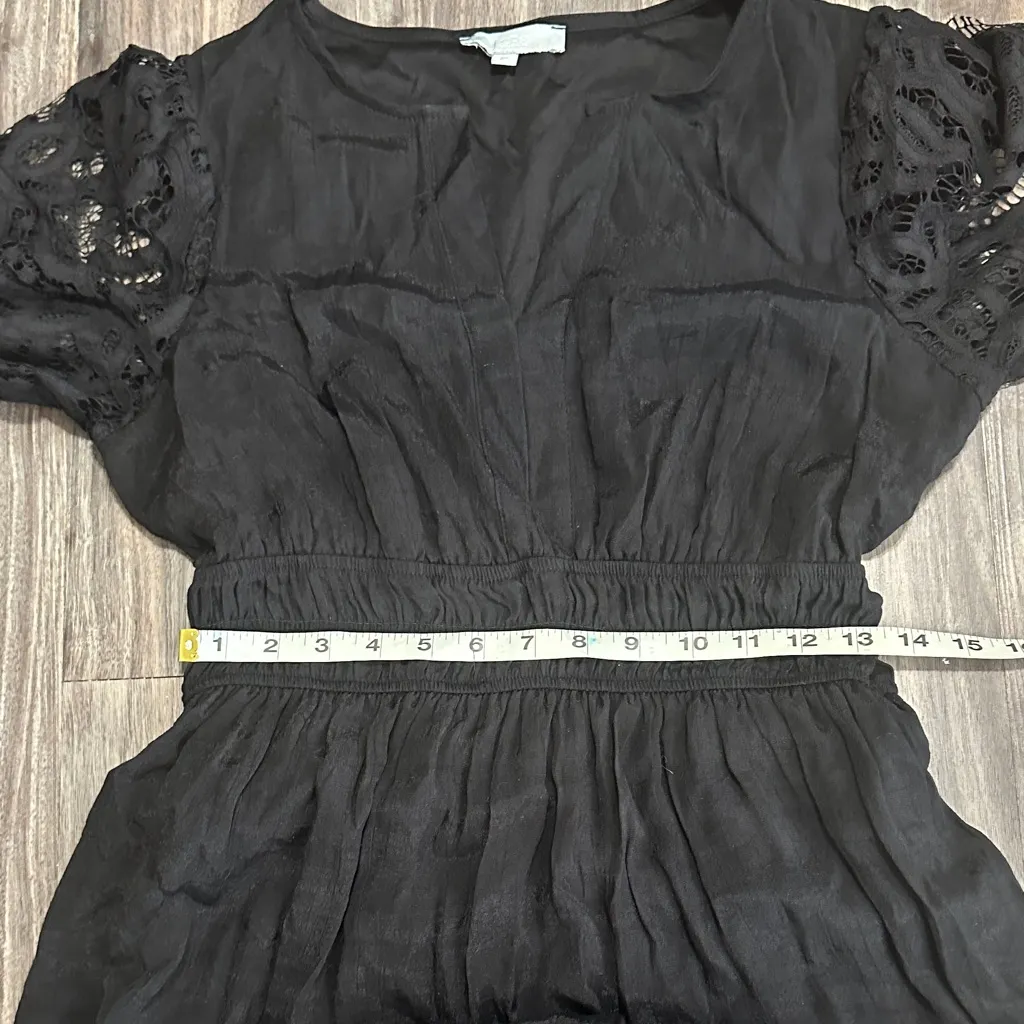 Chic Black Lace Maxi Dress Size M - Image 11