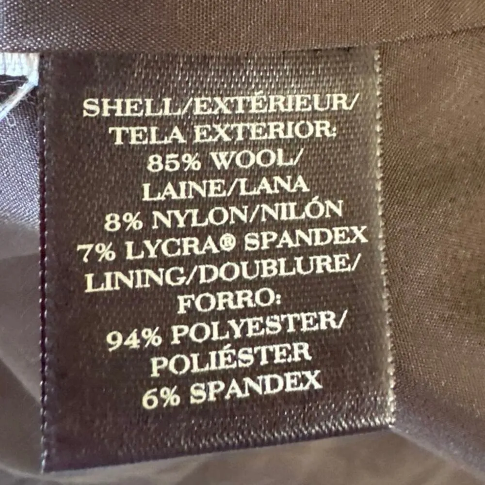 Ann Taylor Size 12 Olive Green Lined Blazer Jacket Coat Wool 3 Button - Image 5