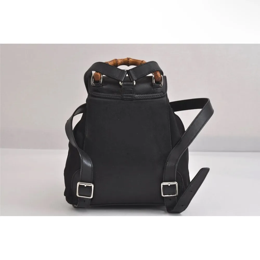 Gucci Black Backpack with Bamboo Handle - Image 3