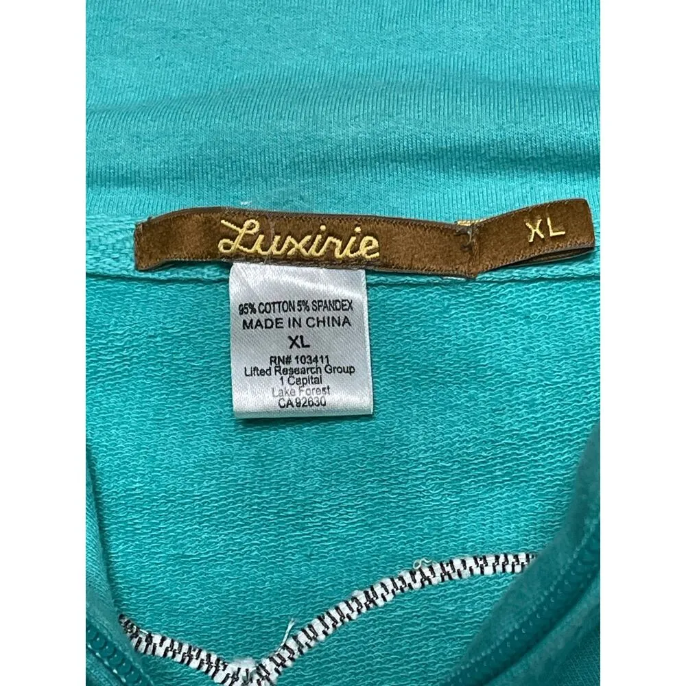 Luxirie by LRG Activewear Zip Front Aqua Sweatshirt Jacket size XL Blue - Image 8