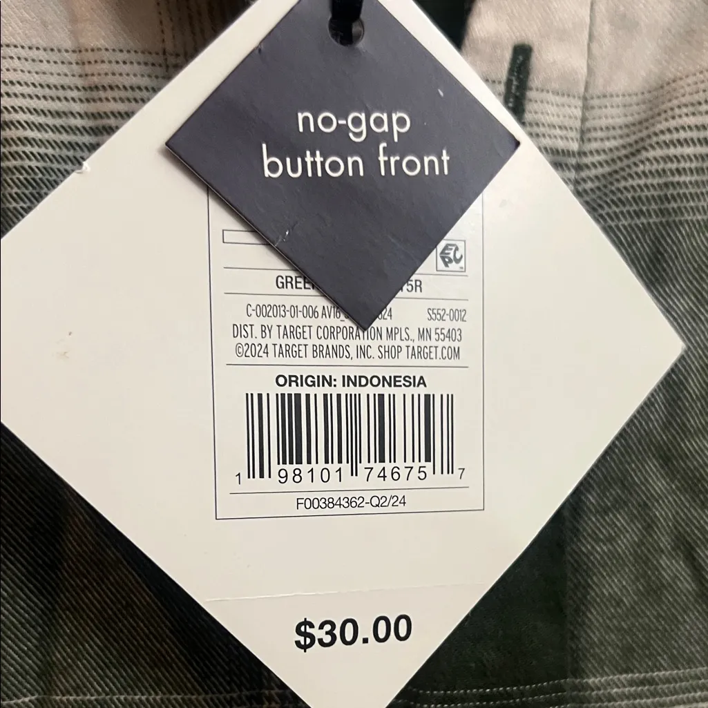 Ava Viv Green Plaid No-Gap Button-Up Shirt - Image 3