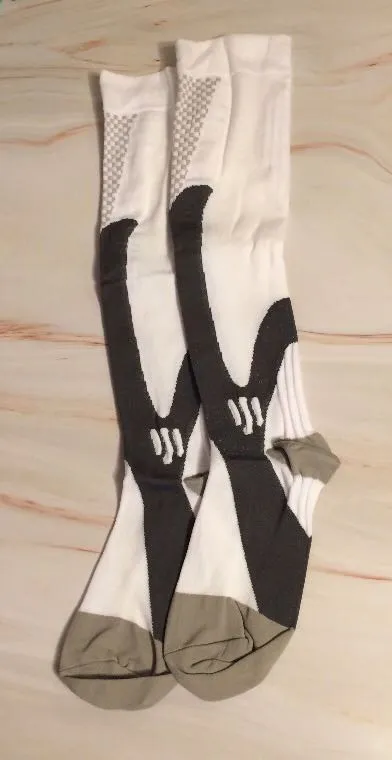 White Compression Socks, L/XL - Image 4