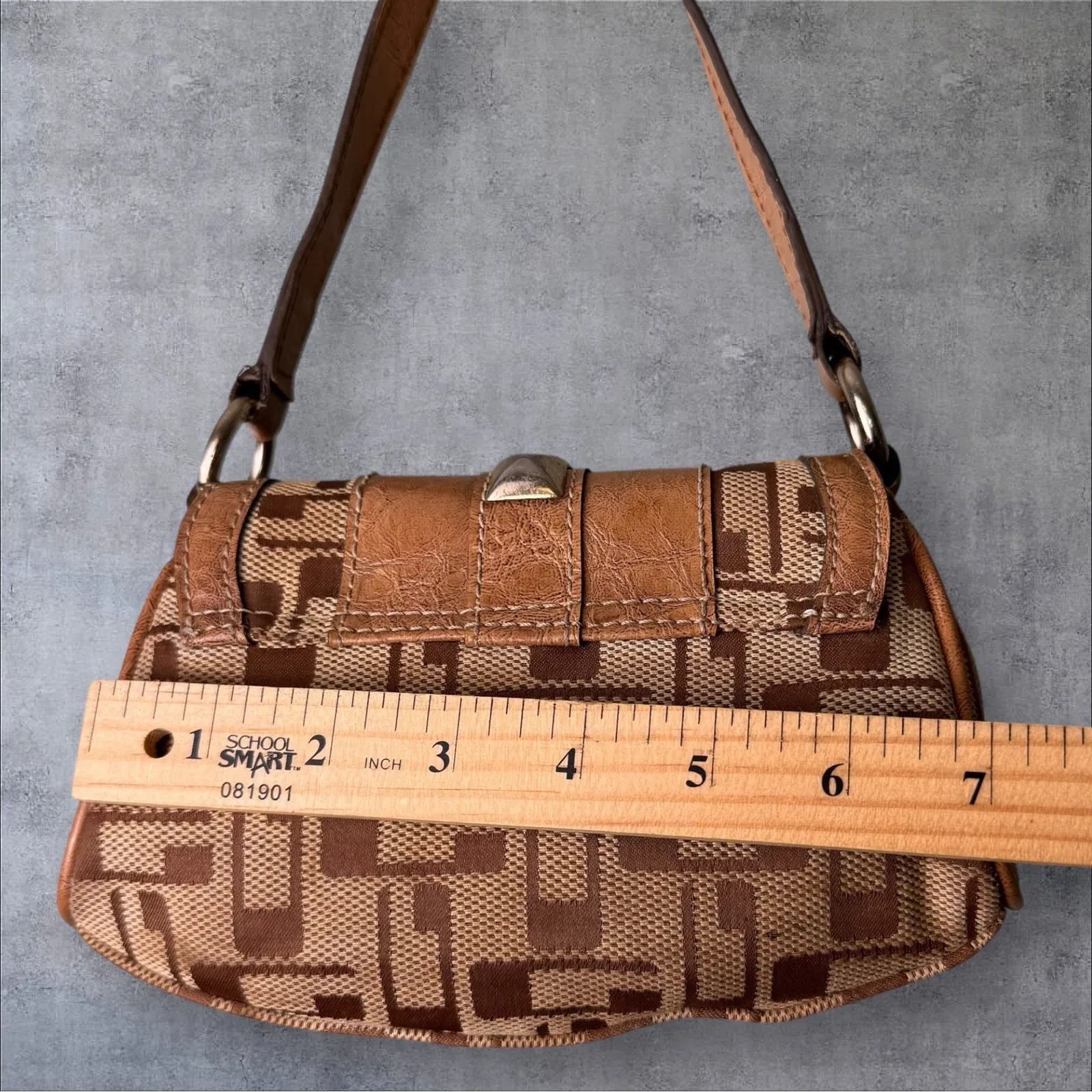 Vtg Y2K Guess Handbag G Buckle logo Print‎ Purse Mini Top Handle Shoulder Bag - Image 6