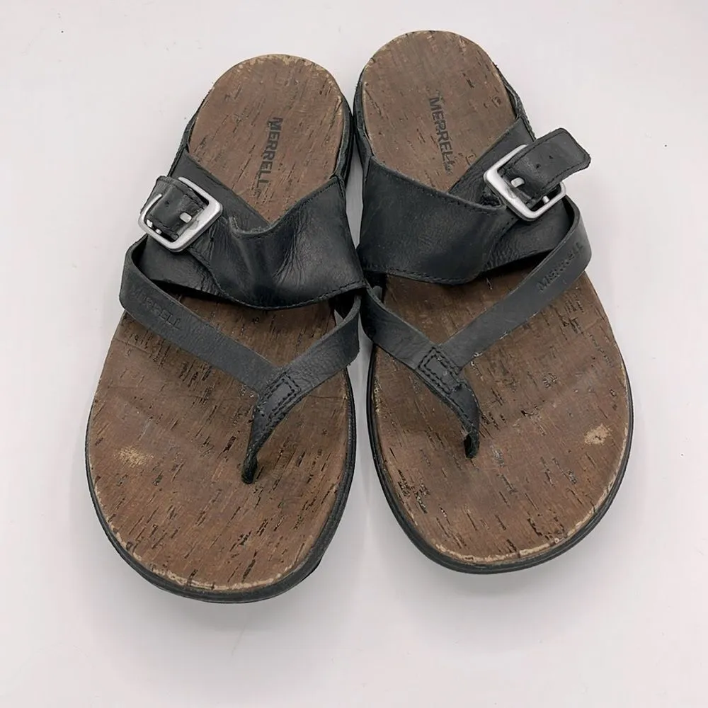 Merrell women’s around town thong buckle black sandal outdoor camping size 9 - Image 5