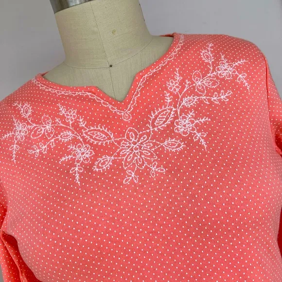 Basic Editions Polka Dot Blouse M - Image 2