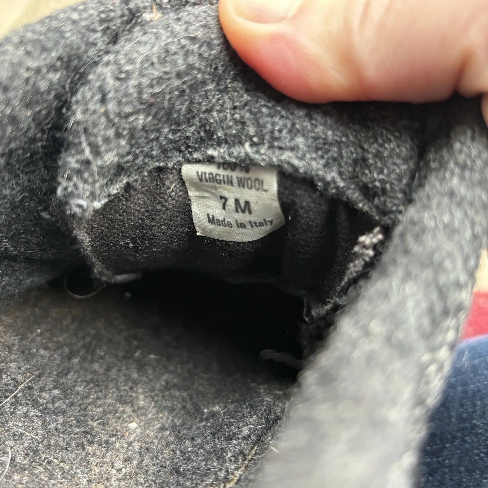 CATER Italy Black Leather 100% Virgin Wool Chunky Lug Sole Oxfords 7M 39 Size 7 - Image 11