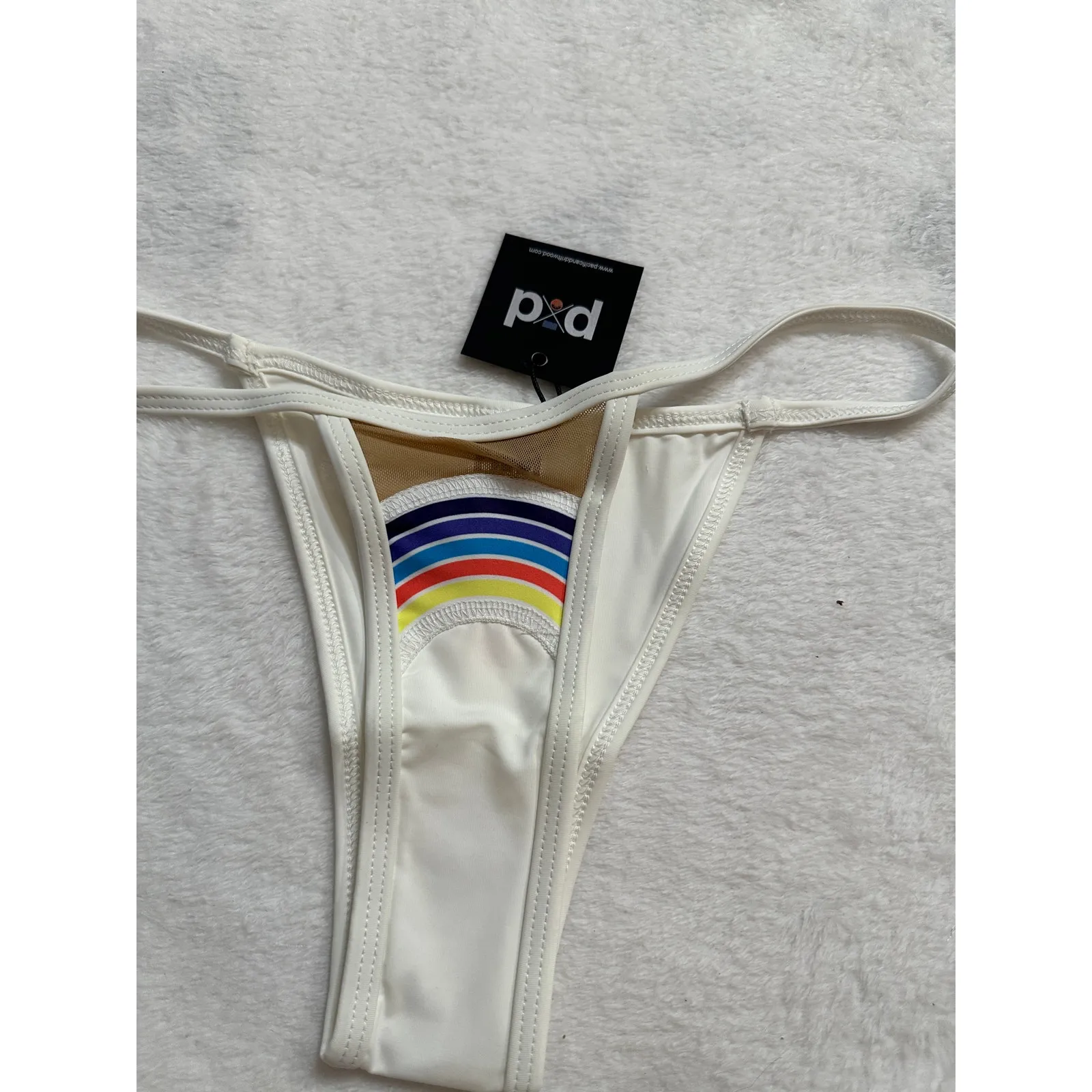 Pacific & Driftwood Taste the Rainbow Bikini Bottom White Womans Large NWT - Image 5