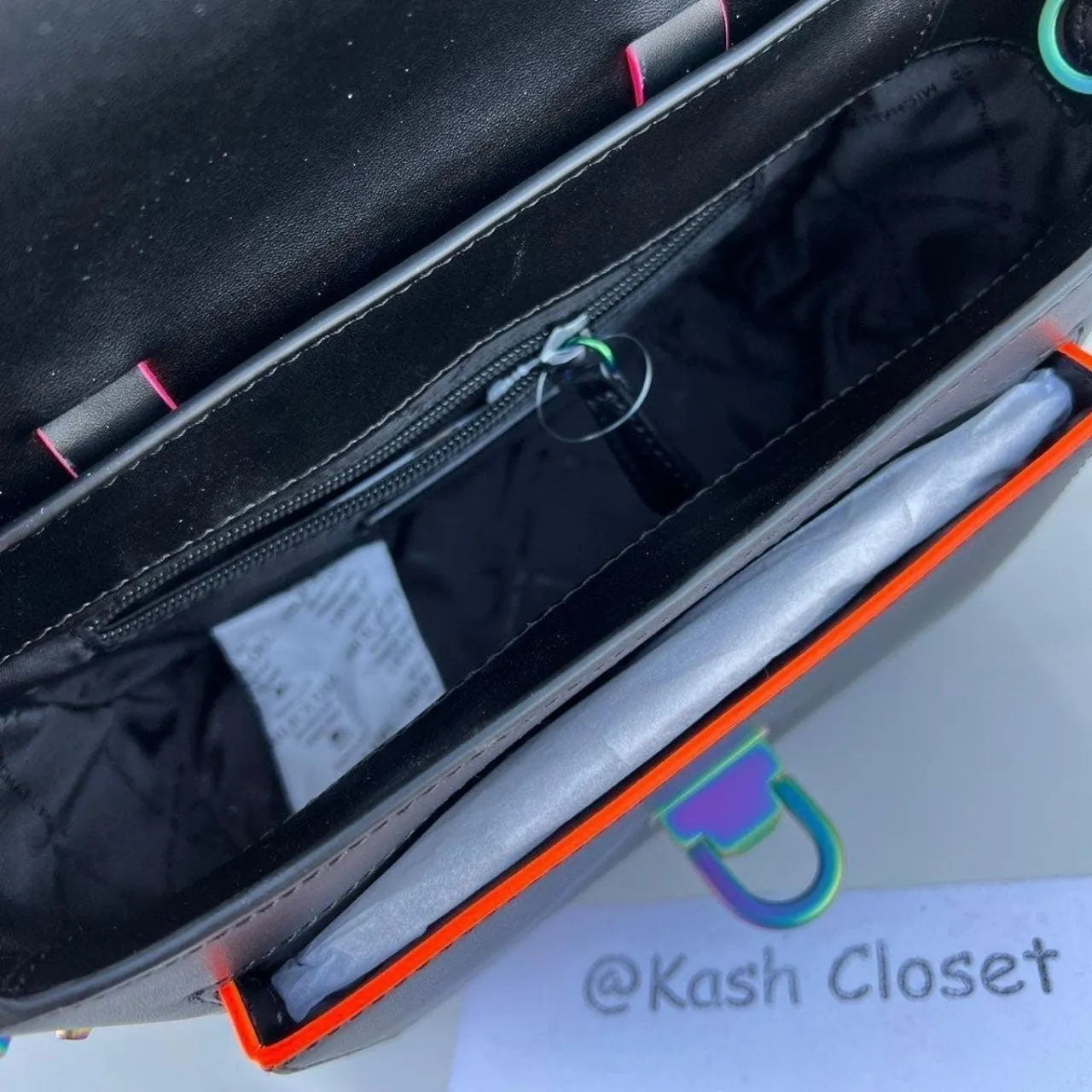 Michael Kors Black Manhattan Satchel Medium Contrast Trim Leather - Image 7