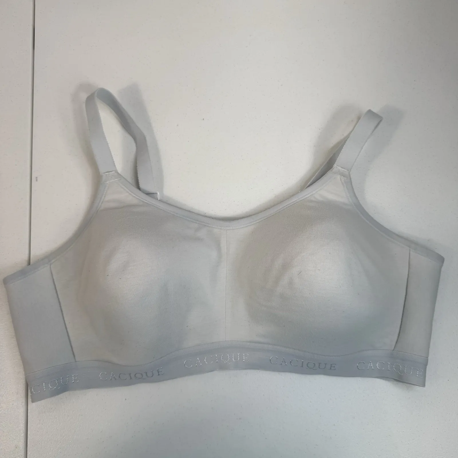 Cacique 44C Bra Lightly Lined Cotton No Wire Wireless Scoop Full Figure Coverage - Image 2