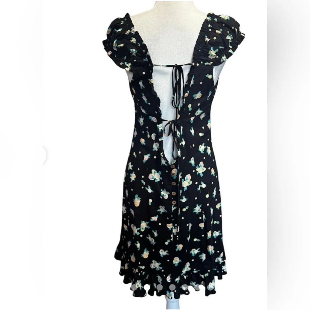 Free People Like A Lady Citrus Printed Mini Dress In Black Combo XS - Image 6