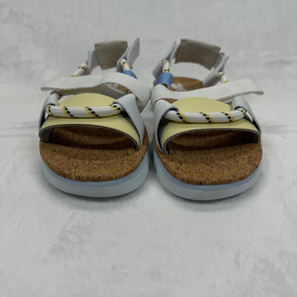 Camper Women's Sandals Cork Platform Rope Straps Adjustable White Yellow Size 37 - Image 3