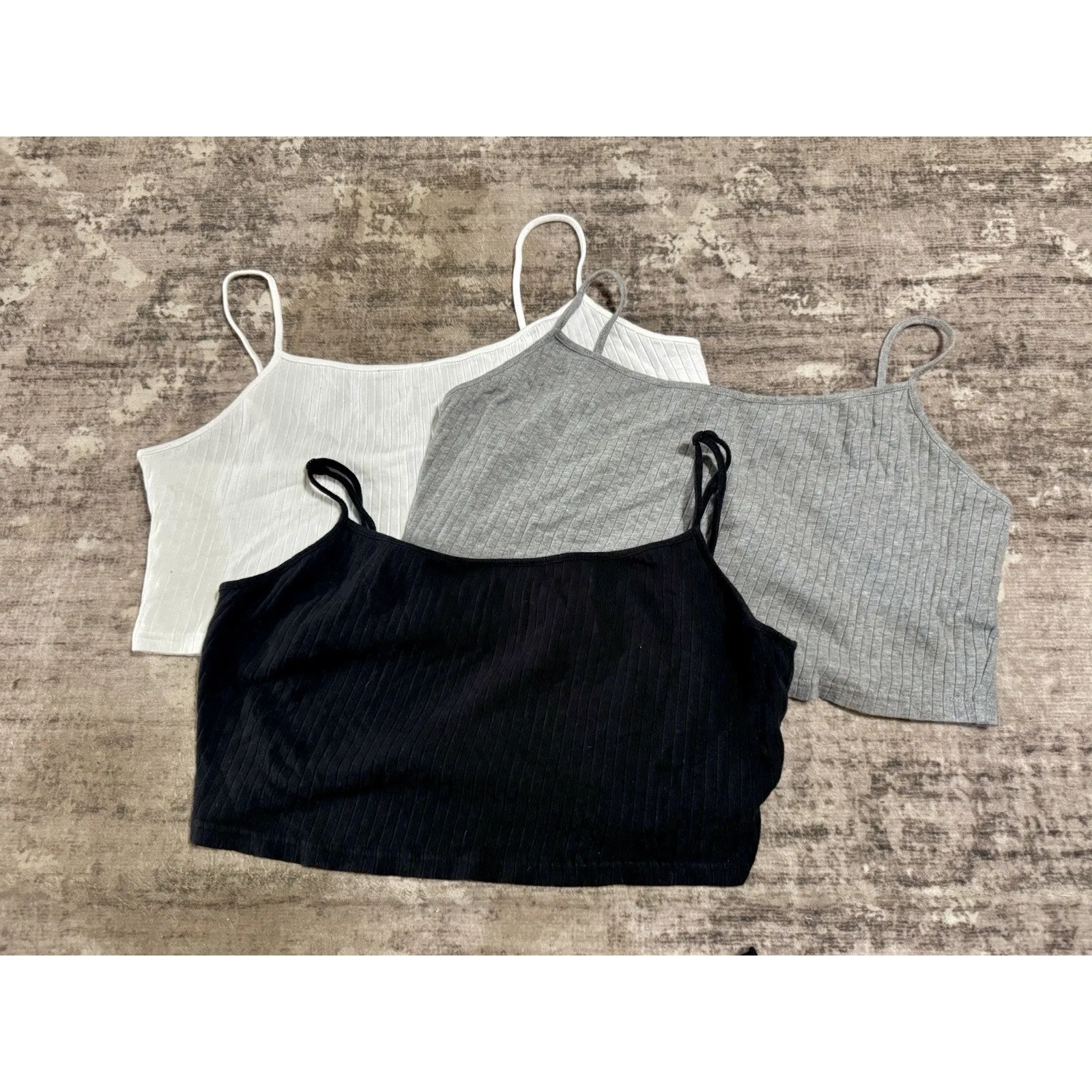 New! Set Of 3: Women’s SHEIN Curve Ribbed Cropped Camis, Tank Tops - 3XL - Image 2