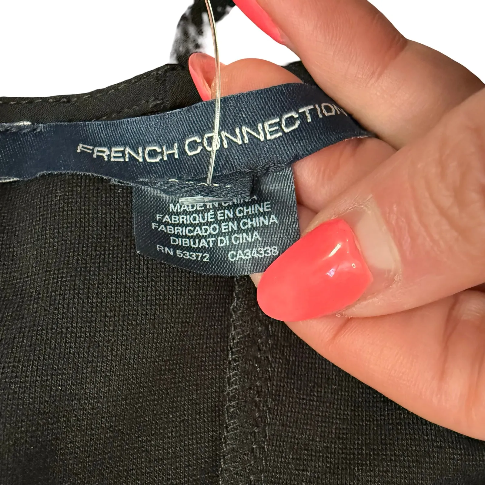 French Connection Off Shoulder Black White Floral Lace Fulaga Dress sz 2 NEW Tag - Image 13