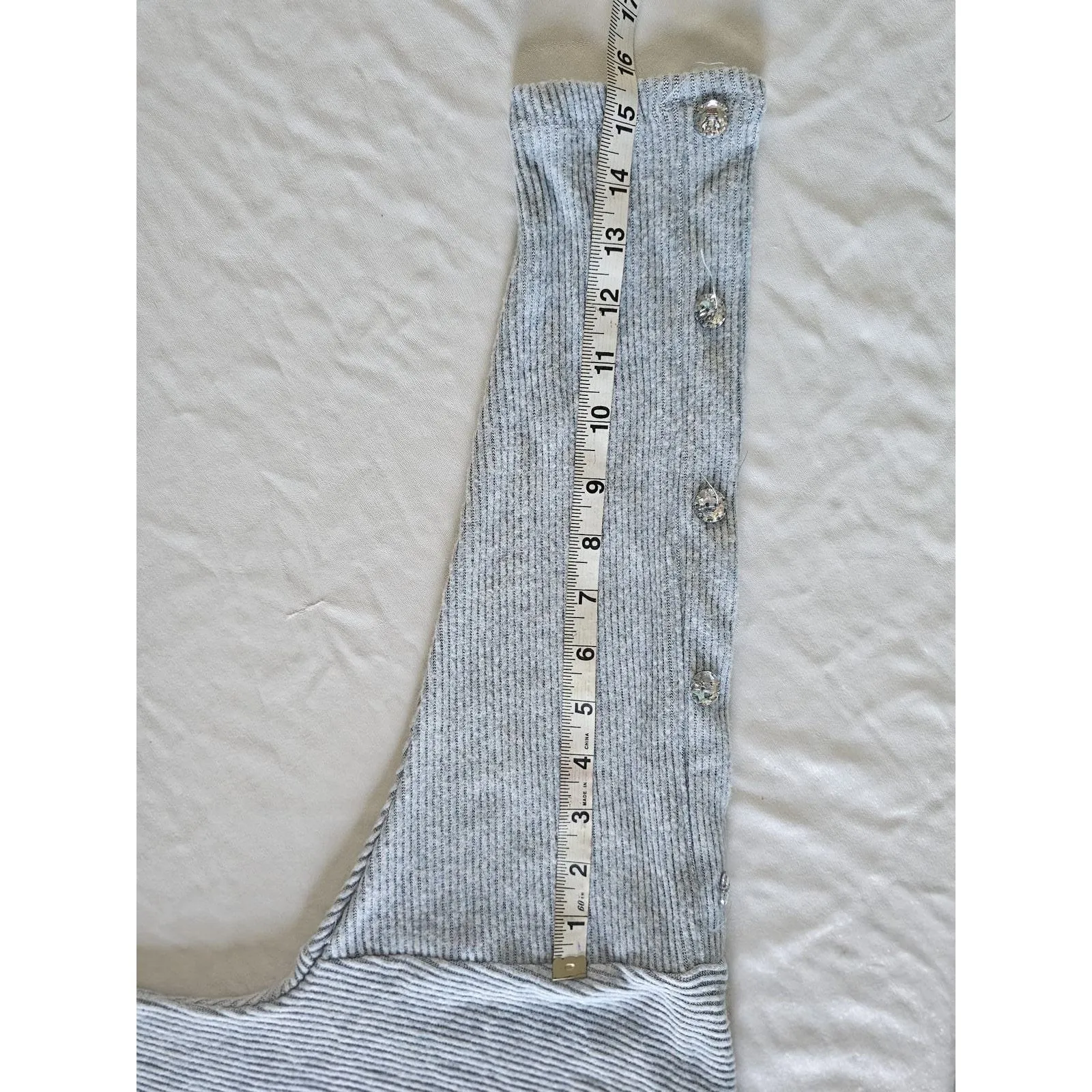 New York Laundry Sweater Sz XL Ribbed Button Sleeve High Low Loose Fit New - Image 7