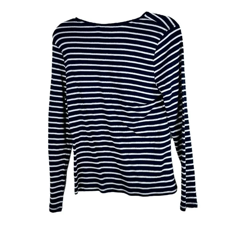 Charter Club Blue White Striped Top Large - Image 2