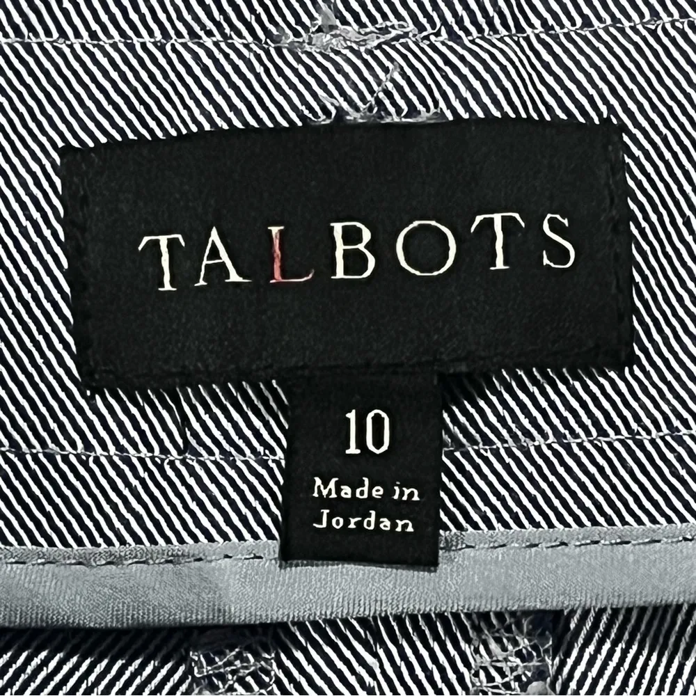 Talbots Slim Leg Ankle Trousers Linen Blend Blue Waist Tie Flat Front Sz 10 - Image 8