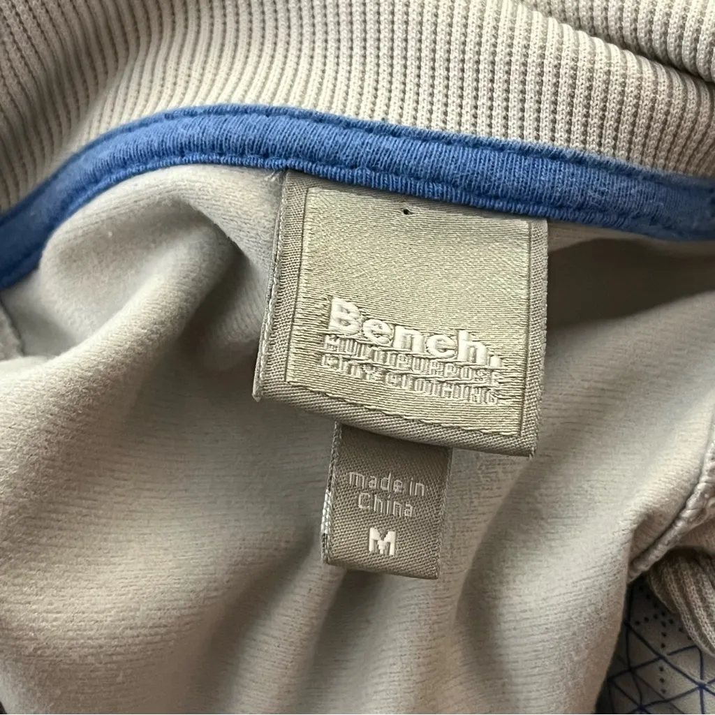 Bench  Asymmetrical Zip Jacket Logo Stretch Fitted High Collar Silver M - Image 3